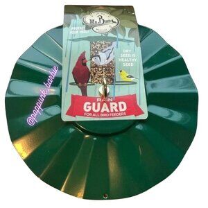 Mr Bird Rain Guard 9.5” Steel Bird Feeder Weather Shield Green NEW‎